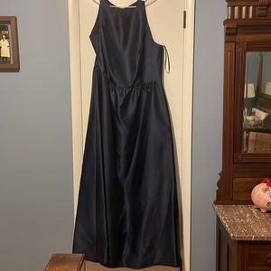 Alfred Sung navy bridesmaid dress